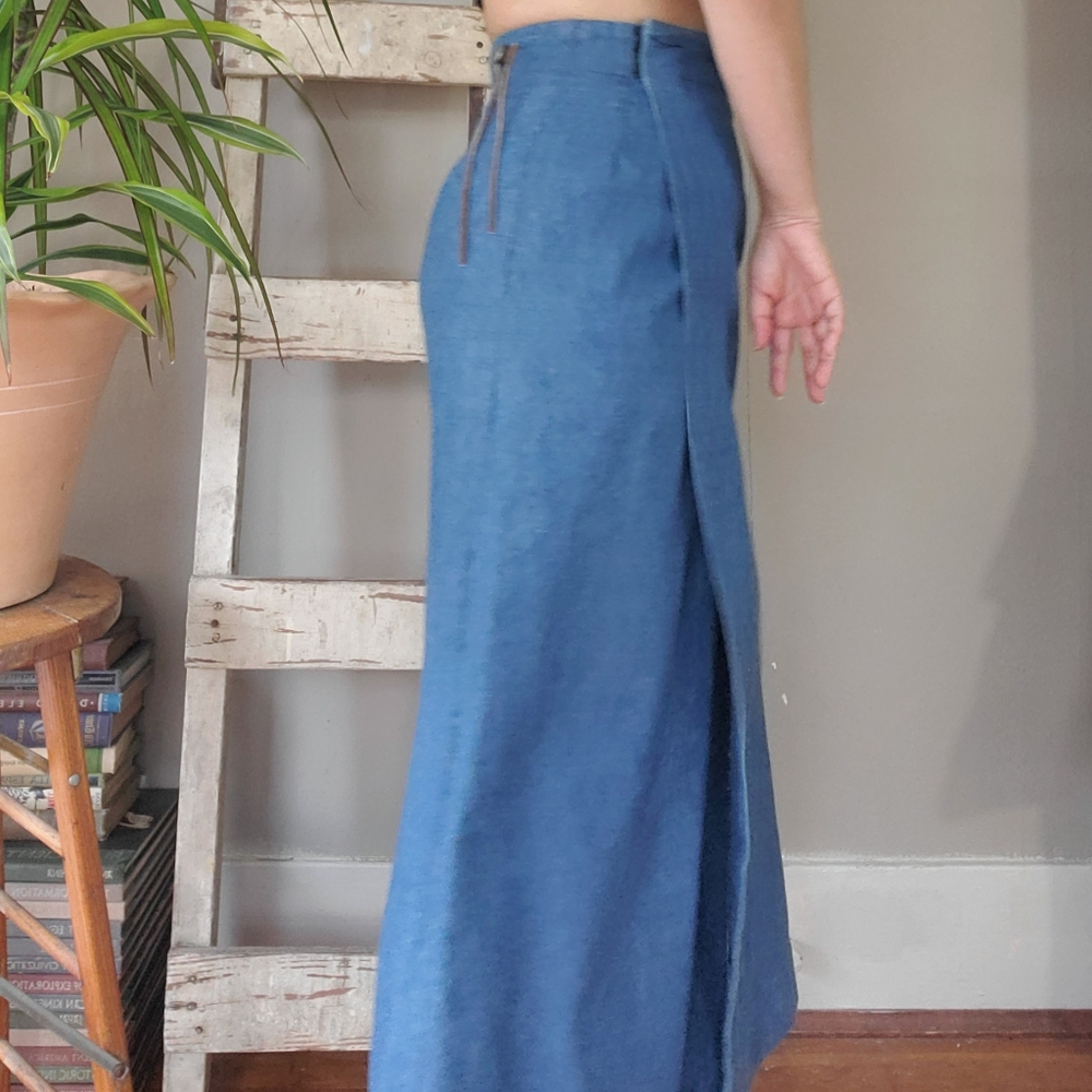 Vintage Denim Wrap Skirt Gem